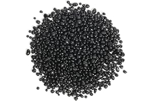 T4U Getrommelte Aquarium Kies Schwarz 900g, Unregelmäßig Geformte Felskiesel Kieselsteine Deko, Selbstgemachte Polierte Steine für Pflanzen Kies für Erde Dekosteine für Vasen, 4–6 mm Aquarienkies DIY