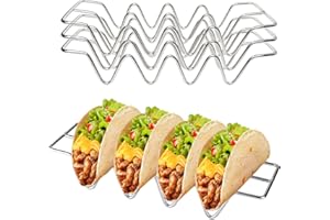 ZPSNDP 3 szt. Stojak na Tacos, 26 x 7,5 cm Uchwyt Taco ze stali nierdzewnej, uchwyt Tacos w kształcie litery W, do grilla, burritos, taco, uchwyt tacos odpowiedni do kuchni, na piknik na zewnątrz (1)