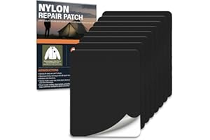 SZMMG Nylon Patches Self-Adhesive Fabric Black, 8 Pieces 20 x 15 cm Down Jacket Repair Kit, Tent Repair Kit, Waterproof Patches Repair Patches for Tents, Jacket, Ski Trousers, Awnings