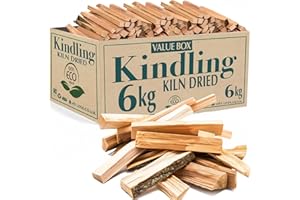 GARDENCO 6kg Kiln Dried Kindling Wood - 6KG Bumper Box Pack of Natural Firelighters For Woodburning Stove, Log Burner, Open Fire Pit, Camping BBQ Pizza Oven. Fire Starters Ready To Burn