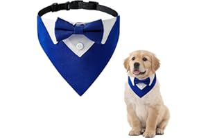 HACRAHO Bandana da smoking per cani, 1 bandana per cani e gatti, regolabile, colore blu