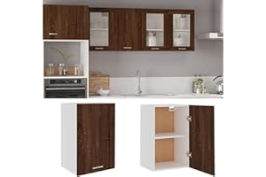 Homgoday Armario Colgante de Cocina Empotrado, Mueble Superior, Color Marrón Roble, 39,5 x 31 x
