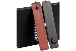 Marcapáginas, HOMEMARS Moon Star Marcapáginas de madera, 2 piezas Bookmark, Marcapáginas de madera hecho a mano, Caja de regalo, Regalos de Navidad, Regalo para profesores, regalos originales