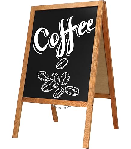 Lavagna Pieghevole Doppia Faccia 81x50.8cm - In Legno Per Esterno O Interno | Scrivibile Con Gesso O Pennarello - Foto 9