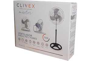 CLIVEX CLIMATE CONTROL SPECIALIST Clivex Ventilador Industrial Oscilante Master 45cm (75W) Incluye 3 soportes (Suelo, pie y colgar en pared) aspas de metal