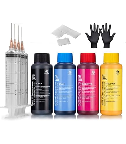 Ink Tec Sublinova Smart DTI Sublimationstinten – 4-Farben-Set (CMYK) à 100 Ml, Kompatibel Mit Epson Ecotank-Druckern