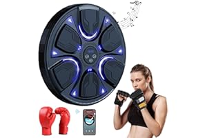 DVONE 40 Cm Macchina da Boxe Musicale, 8 Velocità Macchina da Boxe Musicale montata a Parete, Durata di Funzionamento Fino a 4-8 Ore e Resiste a una Forza di 400 kg per Bambini e Adulti