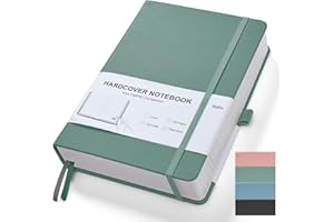 GOSIRM Hardcover Notizbuch Liniert, A5 Lined Notizbücher Verschenkbar Journal mit 100g/m² Tintenfestes Papier, Business Tagebuch für Frauen für Schule, Büro, Künstler Schreiben/Zeichnen, 14,8 x 21,3 cm Grün