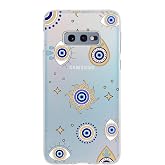 PrintiFy Samsung Galaxy S10e ile Uyumlu 1mm Slim Fit Nazar Boncuğu 5 Baskılı Şeffaf Kılıf