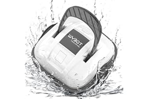 WYBOT Poolroboter Akku Kabellos Poolsauger Roboter, Poolroboter Akku Robotersauger 100 Mins Automatisches Parken mit Dual-Antriebsmotoren für Flachem Boden Aufstellpools bis 80 m² Weiß