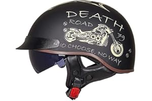 EBAYIN Casque Moto Homme Homologué Casque Bol Homologué Casque Moto Vintage Casque Jet pour Moto Casque Scooter Homme ECE Homologué Pilote Jet Casque Personnalité Casque de Moto