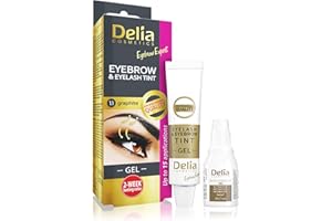 ‎DELIA COSMETICS Delia Cosmetics – Farba Żelowa Do Brwi i Rzęs – Grafitowa – Efekt Do 14 Dni - Bez Amoniaku – 15ml