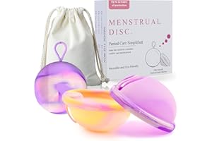 YEERAIN Disque Menstruel, 2 Pièces Disque Menstruel RéUtilisable Coupe Menstruelle en Silicone 100% MéDical Avec Des Tranches PéRiodiques De La Taille M + L et Du Sac De Rangement Alternative Aux Tampons