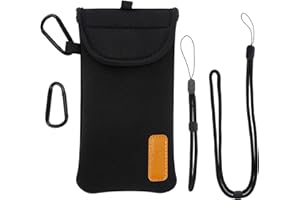 DOB SECHS Handyhülle Tasche Universal Pouch Handysocke, Neopren Handytasche für Smartphones 6,9 Zoll, Handy Tasche 16,5 x 8,5 cm Innenmaße, Schwarz
