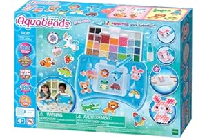 Aquabeads 35087 Bastelstudio Starter Set – Wasserperlen Bastelset im Koffer zum Mitnehmen für Kinder ab 4 Jahren, kindersicher, kein Bügeln oder Kleben