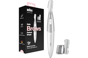 Braun Eyebrow Mini Precision Trimmer, Trimning av Ögonbryn, Styling och Formning för Kvinnor, Konturverktyg, Ansiktshårborttagning för Kvinnor, Ögonbrynstrimmer för Resor och på Språng
