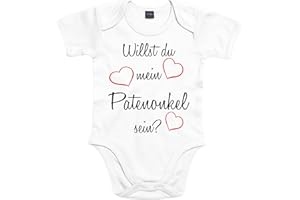 Mister Merchandise Baby Body Willst du mein Patenonkel sein? Strampler liebevoll bedruckt Pate Patenschaft Taufe Weiß, 0-3