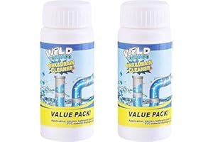 BXJINKELE Wild Tornado Drain Cleaner, Wild Drain Cleaner, Foam Cleaner, Powerful Pipe Cleaner, Wild Drain Cleaner, Pipe Dredging for Kitchen and Bathroom (2 Pieces)