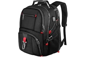 MATEIN Travel Laptop Backpack Large, 17.3 Inch Backpack 50L School Bag Water Resistant, Work Computer Rucksack for Men Anti Theft TSA with USB Charging Port, Laptop Bags for School College Business