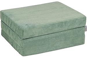 KiddyMoon Colchón Infantil Plegable De Espuma, Colchón para Niños Pequeños, Verde