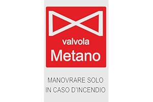 SOCIAL CRAZY CARTELLO SEGNALETICO - Valvola metano. Manovrare solo in caso d'incendio - Con Adesivo in Vinile e Pannello in Forex (Pannello 5mm Stampato)