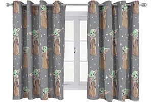 Jay Franco Star Wars The Mandalorian ciekawe małe zasłony 137 cm x 168 cm - 2-częściowe