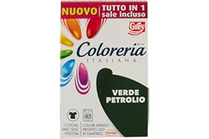 Coloreria Italiana Grey Colorante Tessuti e Vestiti in Lavatrice, Verde Petrolio, 1 Confezione