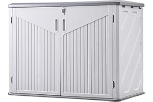 Panana Plastic Garden Storage Shed Outdoor Storage Includes Plastic Floor, Strong Structure House Tool Shed (4.3x2.3FT)