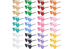 NACHLYNN 12 Brillen Herz-Sonnenbrillen für Damen 12 Farben Randlose Herzförmige Sonnenbrille Transparente Bonbonfarbene Herzbrille für Partygeschenke