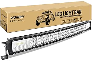 ‎RIGIDON RIGIDON Gebogene led Lampe, Led Lichtleiste 12V 24V 32 Zoll 80cm 405W Spot Flut-Combo-Strahl Offroad Beleuchtung für Auto SUV ATV, UTV, Traktor, LKW, Fahrzeuge, 6000K Weiß led nebelscheinwerfer