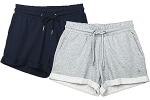 icyzone Short de Sport Femme Pantalon Court pour Jogging Fitness, Short d'entraînement décontracté, Lot de 2