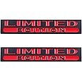 2Pcs Limited Edition Emblem For Car Badge Decal Trunk Rear Sticker (Black Red)