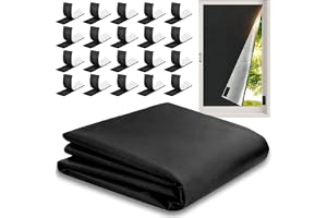 XSHAO® Fönstermörkläggning, mörkläggningstyg, 300 x 150 cm, Mörkläggningspersienner utan borrning, takfönster med kardborreband, självhäftande, för takfönster, dörr, fritt snitt