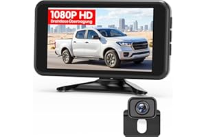 AUTO-VOX W12 Caméra de Recul sans Fil : Écran 5" 1080P, Double Canal, Installation Rapide, Signal Numérique Stable, IP69K Étanche & Vision Nocturne, pour Voiture, SUV, Camping-Car, Remorque