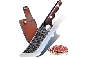 DRAGON RIOT Coltello Mannaia Giapponese, Coltello Carne Professionale, Mannaia da Cucina Full Tang, con Manico Ergonomico, Coltello da Cucina Ultra Affilato, Ideale per la Casa e l'esterno