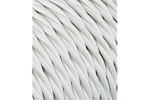 LAMORELL LIGHTDESIGN Cable de tela para lámpara, 3 núcleos (3 x 0,75 mm²), color blanco