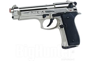 BRUNI Pistola de juguete para salvar semiautomática 92/98 nikel calibre 9mm cazador