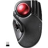 ELECOM Kablosuz parmak kullanımı, b&uuml;y&uuml;k Trackball Mouse, 8 işlev tuşlu, p&uuml;r&uuml;zs&uuml;z hassaslıkta optik oyun sens&ouml;rl&uuml; (M-HT1URBK)