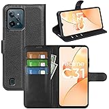 Fertuo Cover per Realme C31, Custodia Portafoglio Cover a Libro in Pelle Flip Case con Silicone Bumper, Fibbia Magnetica, Por