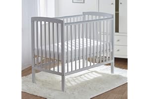 Kinder Valley Sydney Baby Compact Cot Grey with Mattress Included, 3 Adjustable Height Positions & Water Resistant Cover | Space Saver Cot