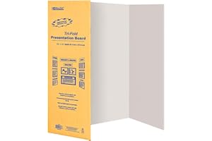 BAZIC PRODUCTS BAZIC 28 X 40 White Trifold Corrugated Presentation Poster Board, Display Cardboard Panel, School Art Projects Science Fair