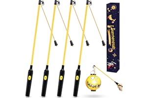 POWZOO 4 Stück LED Laternenstab Electrice 50cm,Halloween LED Elektrischer Laternenstab für St Martin Laterne Kinder Stab Laternenumzüge,Kinder Party Kostümpartys,Weihnachten und Neujahr.