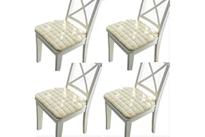 uyeoco Set 4/2/1 Cuscini Sedia da Cucina/Cuscini di Seduta,40x38cm/40x42cm/43x45cm antisdrucciolevole Confortevole Cuscini Coprisedia da Cucina,con Lacci Imbottito,Lavab(F5,4PCS_40X38CM)