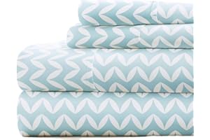 Linen Market Sheet Set, Microfiber, Puffed Chevron Light Blue, Twin