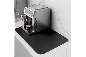 ZICRO Coffee Mat Non Slip Quick Drying Coffee Machine Mat with Rubber Backed,Absorbent Drying mat for coffee machines and Kitchen Countertops (Black, 40x60cm)