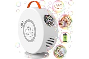 WEILIM Bubble Machine for Kids Automatic Bubble Blower for Toddlers Rechargeable Battery Operated Portable Bubble Maker for Little Boys Girls Fun Electric Bubble Toy Rotated 90°/360° Party