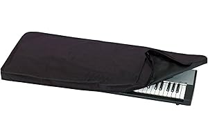 GEWA Keyboard Cover Economy, Copri tastiera (protezione antipolvere di alta qualità per tastiere, pratico bordo a strappo, in robusto nylon, dimensioni: 106 x 45 x 6 cm), Nero