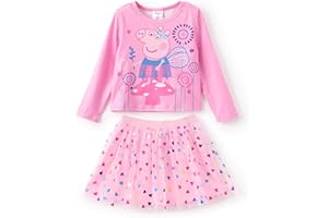 Peppa Wutz Kleidung Mädchen Bekleidungssets Pullover mit Tüll Rock Süße Mode Rosa Zweiteiliges Outfit Langarmshirt Herbst Winter Kinder Kleidung Peppa Pig Kostüm Prinzessin Geburtstag 2-6 Jahre 83-116