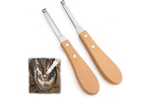 HX-pyahgtv 2 stycken hovknivar, 21,3 cm, kan användas med båda händer, tillverkad av rostfritt stål med ergonomiskt handtag, exakt hovvårdsverktyg för hästar nötkreatur får och åsna