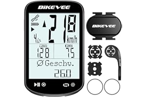 Bikevee Wireless GPS Tacho Fahrradcomputer, 2in1 Trittfrequenzsensor, ANT+ & Bluetooth, IPX7 Wasserdicht, 50 Stunden Akku, für Kinder & Erwachsene – Sportelektronik für Sport & Freizeit